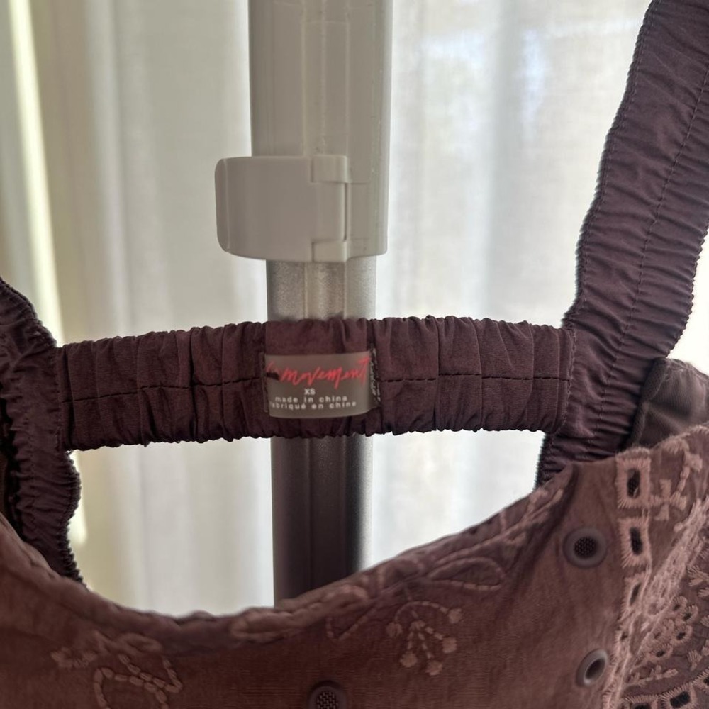 NWOT Free People Nylon Eyelet Embroidered Lilac Purple Athletic Sports Bra - Picture 5 of 8
